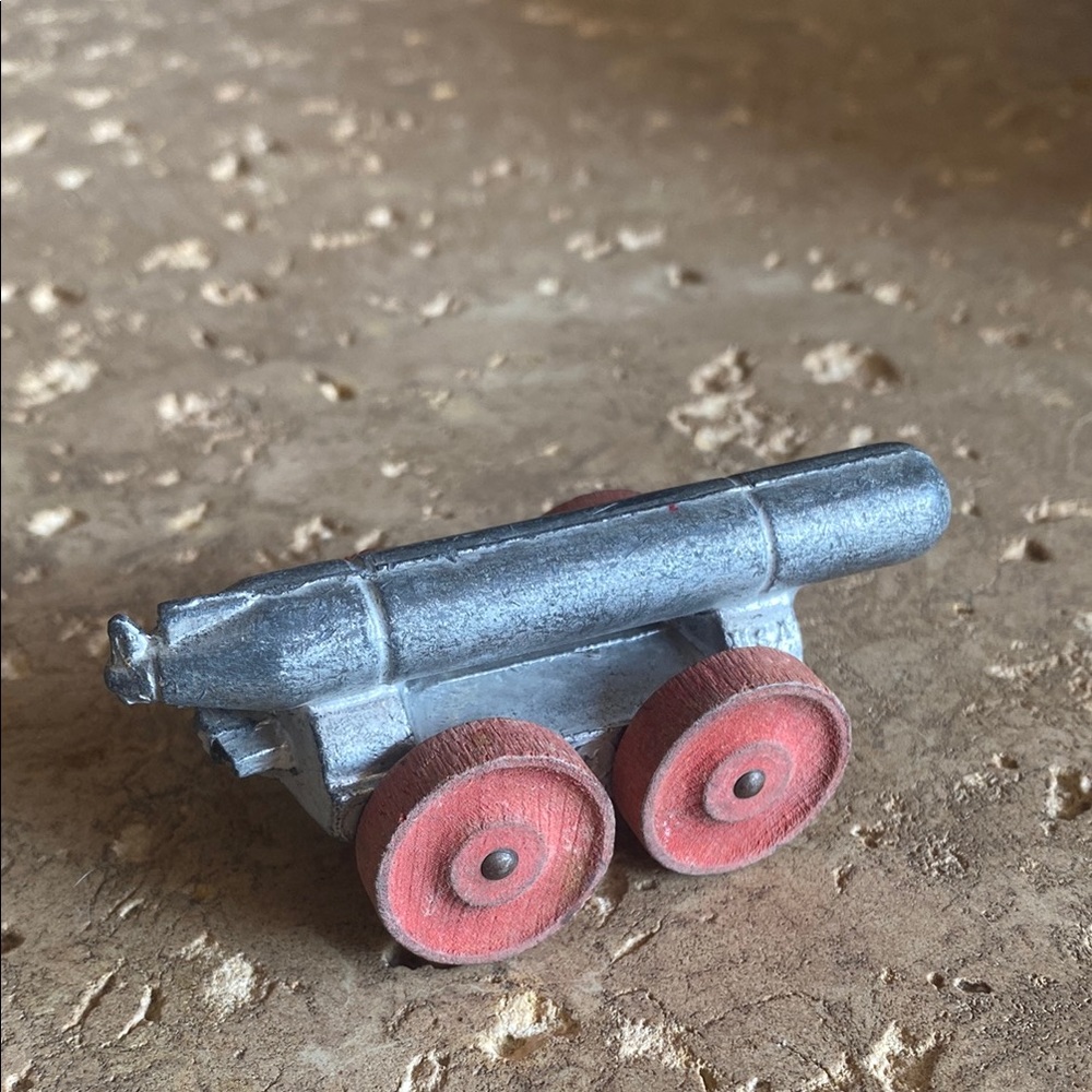 Antique Barclay Manoil US Navy Metal Torpedo wood wheels 1930’s